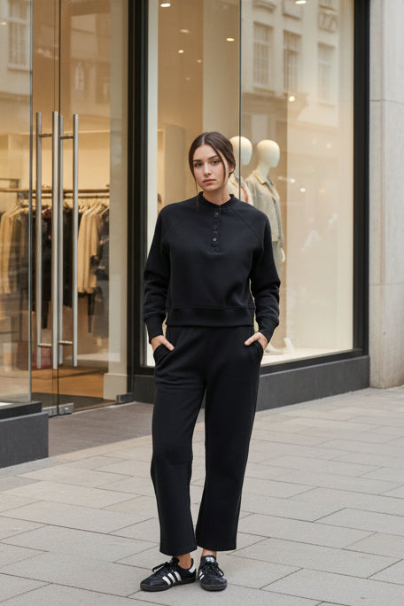 Henley Black Sweater