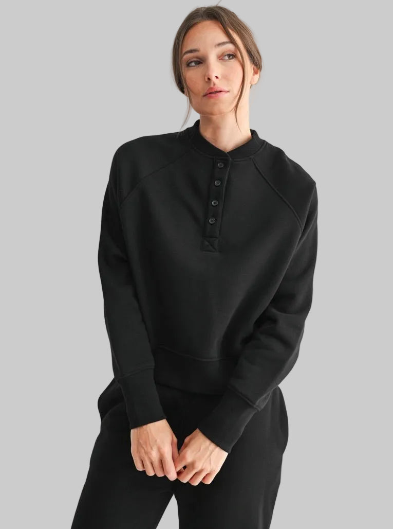 Henley Black Sweater